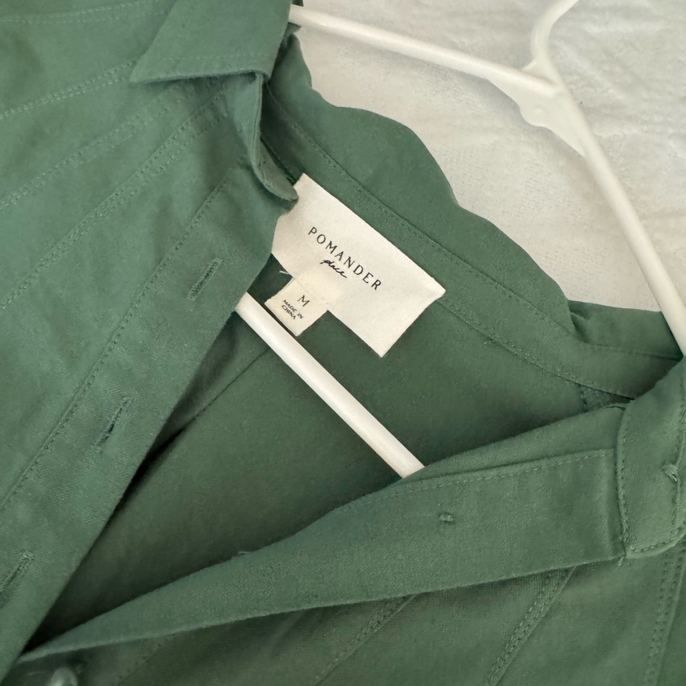 Pomander Green Button-Up dress